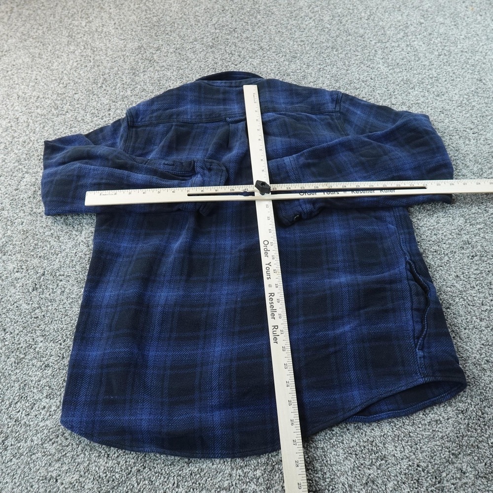 Orvis Shirt Mens L Blue Plaid Flannel Shacket Jacket Heavy Button Up Outdoor Top - Picture 7 of 12
